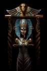 Egyptian balance scale to weigh ones heart. AI Generated. Art Print